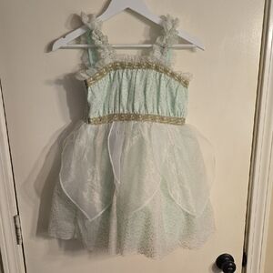 Janie and Jack TinkerBell Mint and Gold Fairy Dress Size 8